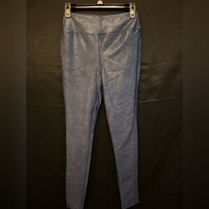 Luxe By LulaRoe Blue Metallic Leggings Size Small Stretch Spandex NWOT